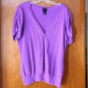 *3 for $30* Torrid Short Sleeve Purple Cardigan - Vintage